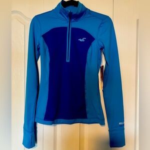 Hollister Blue Sport Activewear Long Sleeve Half Zip Top